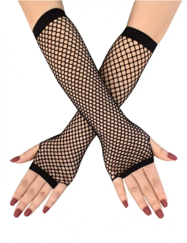 Sexy rukavice černá síťovina