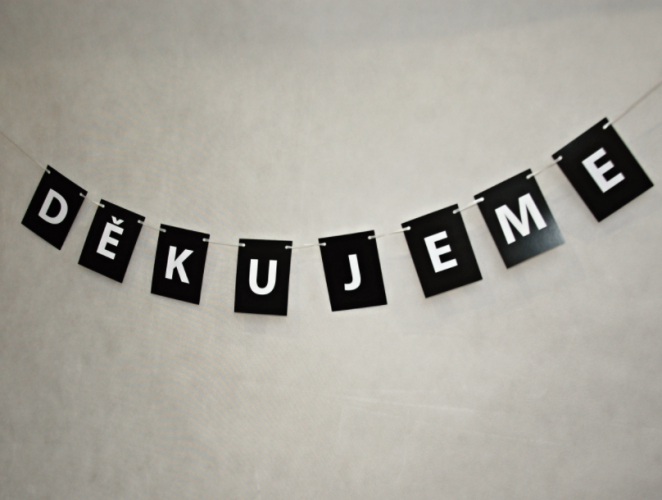 Girlanda DĚKUJEME, černá