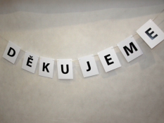 Girlanda DĚKUJEME, bílá