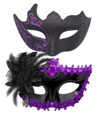 Černá sada škrabošek pro pár PURPLE