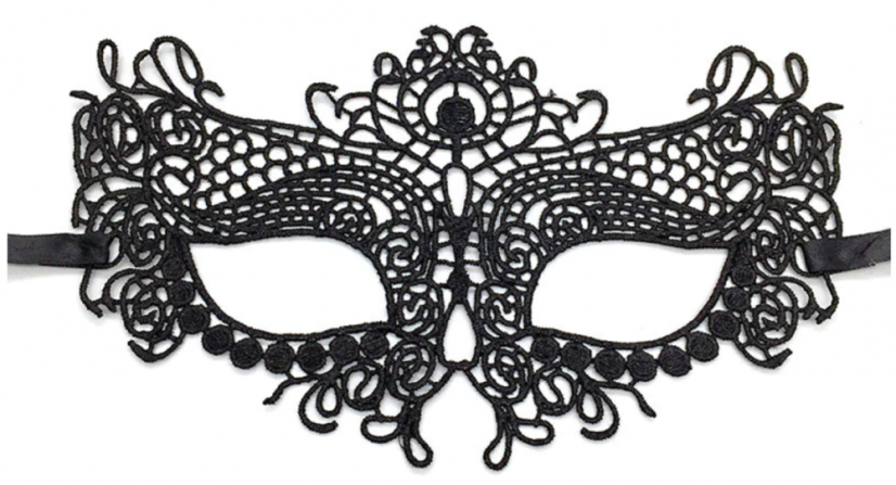 Škraboška černá s ornamentem